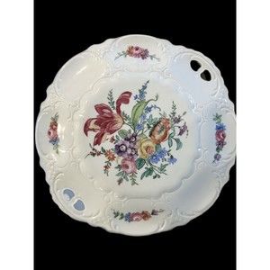 Elisabeth Bohemia Plate Platter Floral Bouquet Vtg Original 11" Elegant Charger